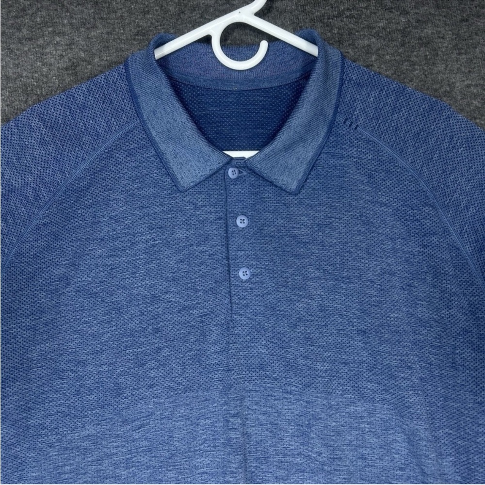 Lululemon Metal Vent Tech Polo Shirt Men's XL Blue Stretch Lightweight Golf - Picture 3 of 10